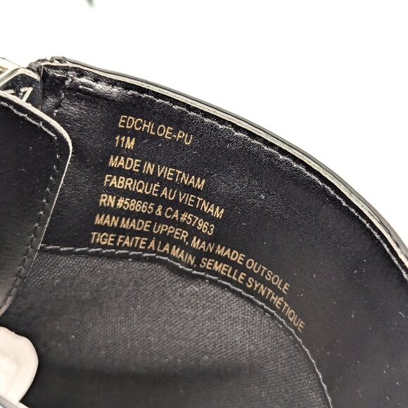 Open Edit Women Chloe Faux Patent Leather Retro Square Toe Ankle Boots sz 11 - Picture 7 of 7